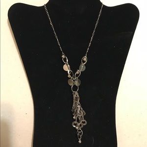 Hoops & Circles Gunmetal Necklace (16” plus ext.)